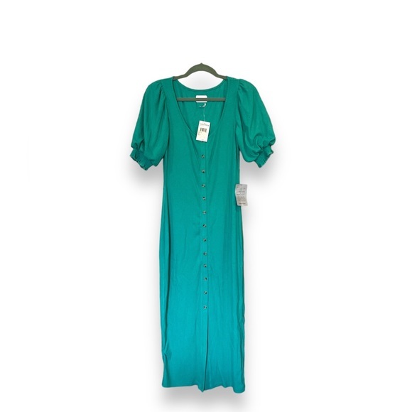 NWT Saylor x Revolve Malavika Button Down Teal Dress - Picture 3 of 11